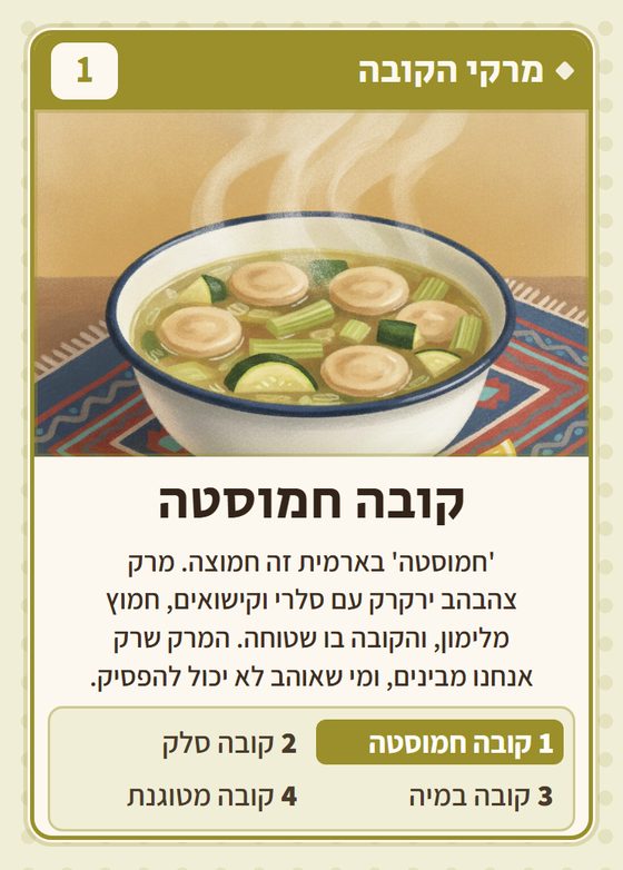 קובה חמוסטה, מרביעיית מרקי הקובה