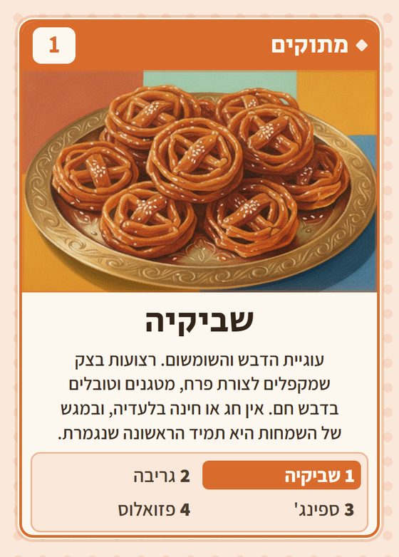 שביקיה, מרביעיית מתוקים