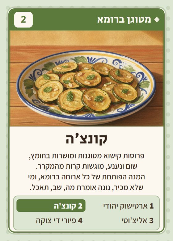 הקלף קונצ׳ה מתוך רביעיות איטלקים