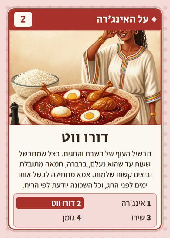 הקלף דורו ווט מתוך רביעיות אתיופים