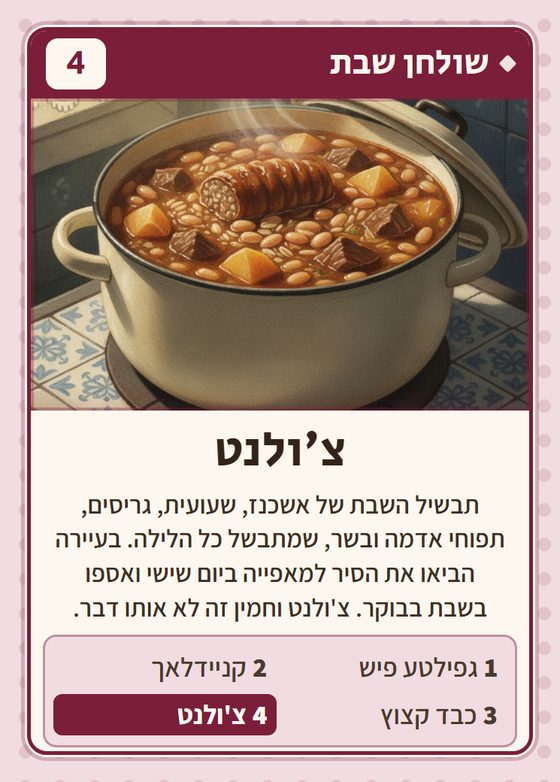 הקלף צ׳ולנט מתוך רביעיות פולנים