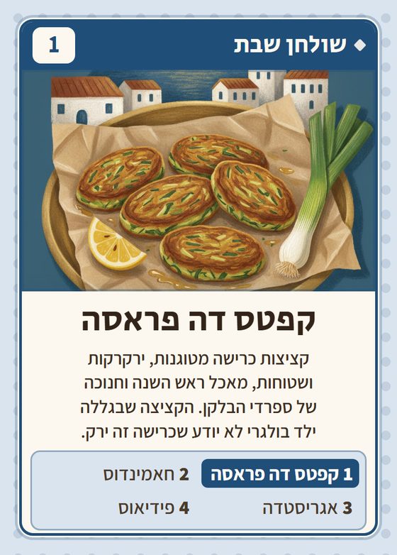 הקלף קפטס דה פראסה מתוך רביעיות בלקנים
