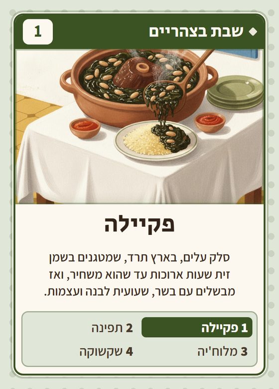 הקלף פקיילה מתוך רביעיות תוניסאים