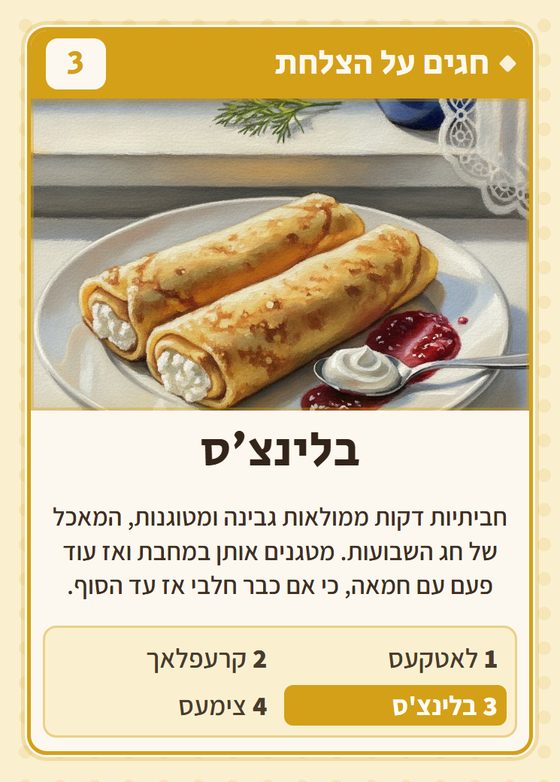 הקלף בלינצ׳ס מתוך רביעיות פולנים