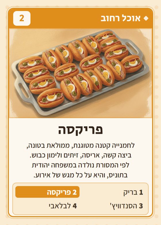 הקלף פריקסה מתוך רביעיות תוניסאים