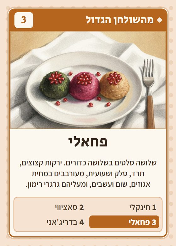 פחאלי, מרביעיית מהשולחן הגדול