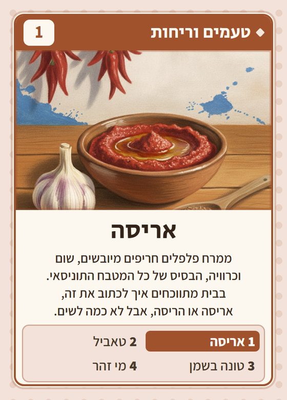 הקלף אריסה מתוך רביעיות תוניסאים