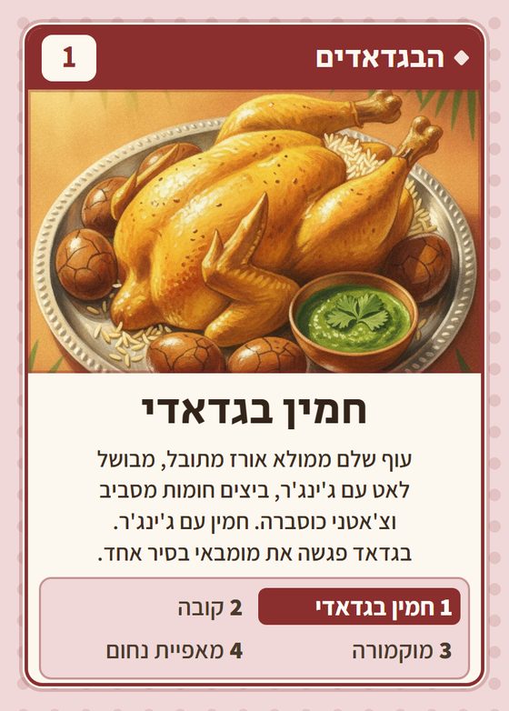 הקלף חמין בגדאדי מתוך רביעיות יהודי הודו