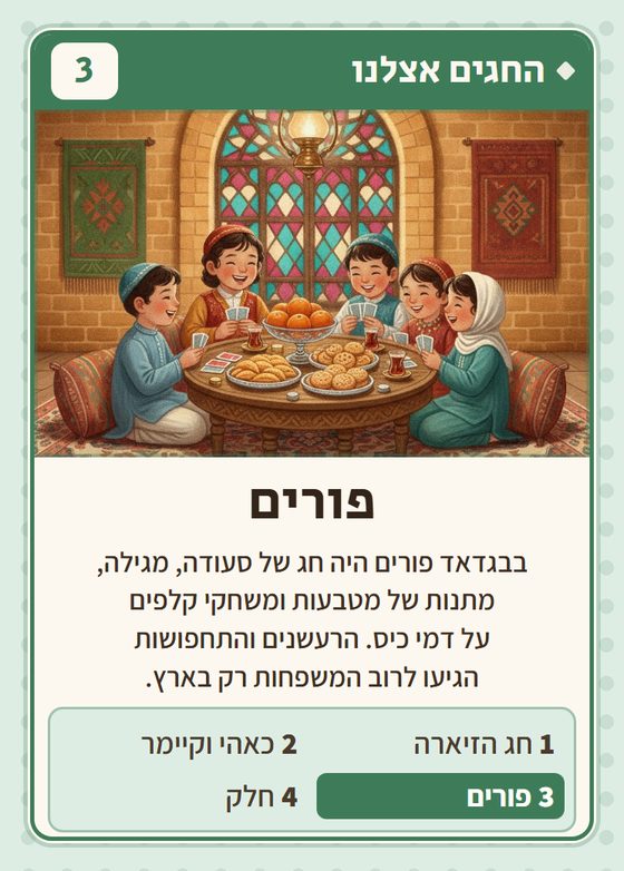 הקלף פורים מתוך רביעיות עיראקים