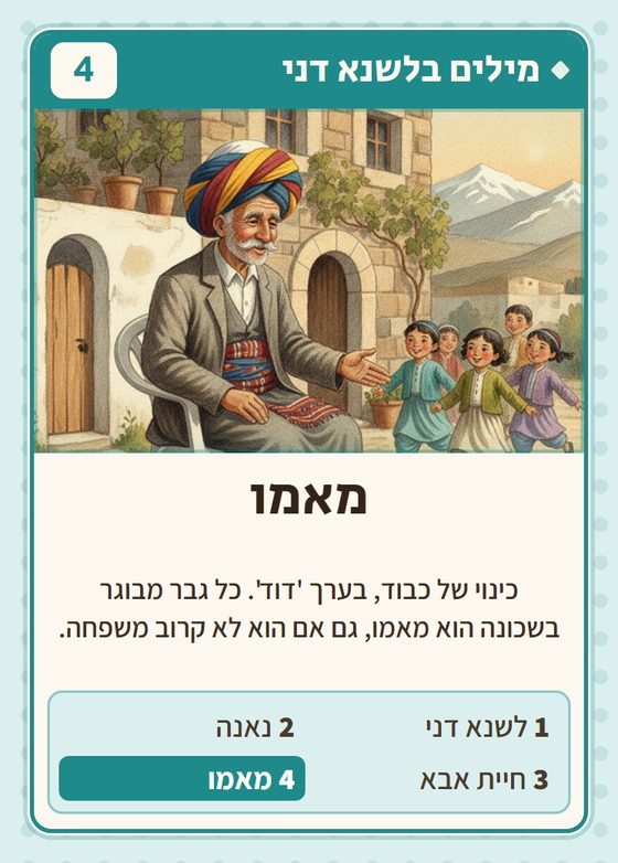 הקלף מאמו מתוך רביעיות כורדים
