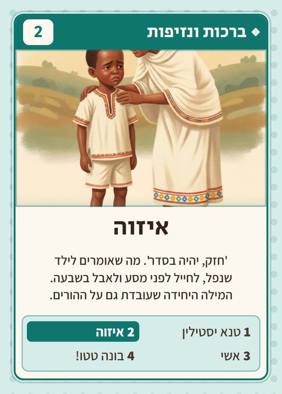 הקלף איזוה מתוך רביעיות אתיופים