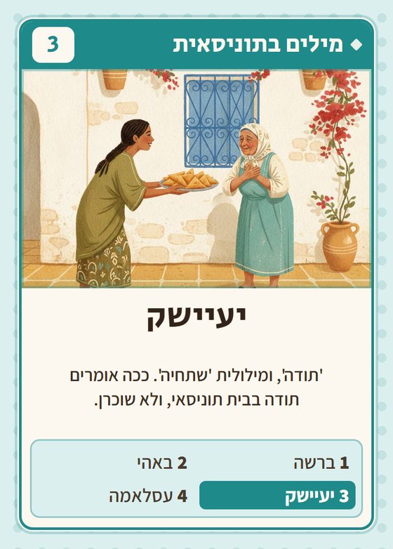 הקלף יעיישק מתוך רביעיות תוניסאים