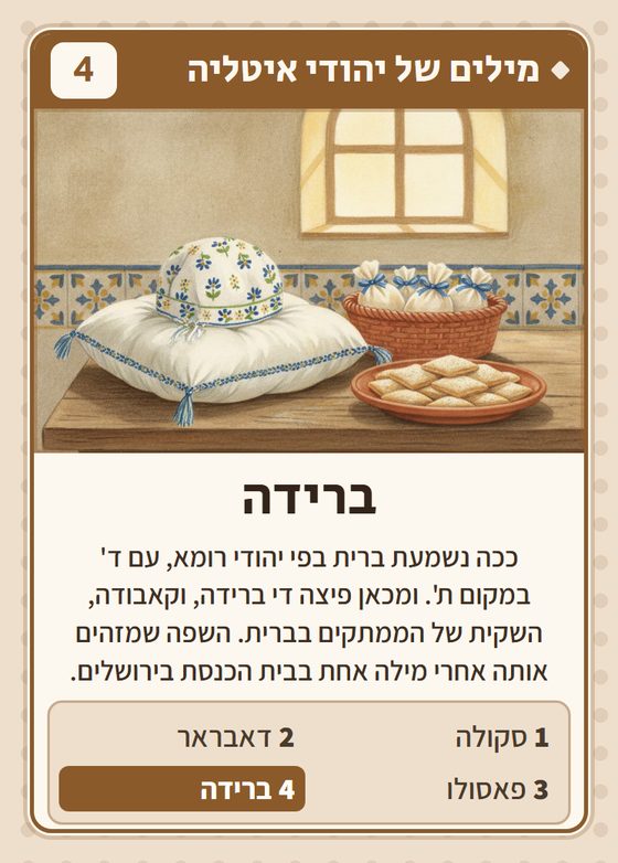 הקלף ברידה מתוך רביעיות איטלקים