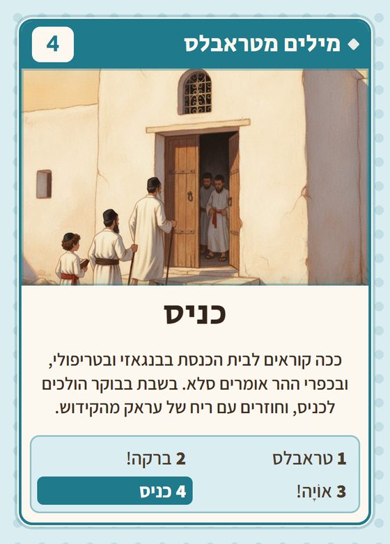 הקלף כניס מתוך רביעיות לובים