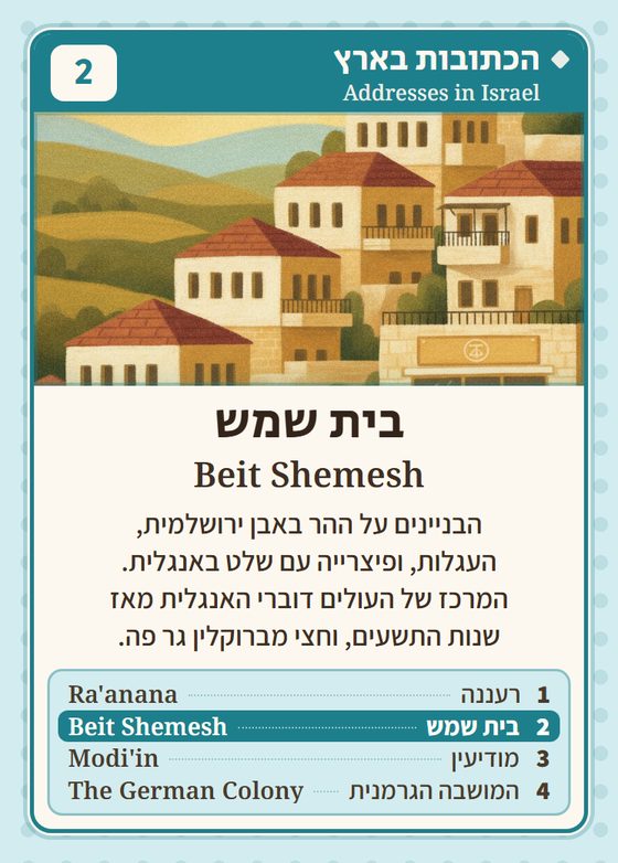 בית שמש, מרביעיית הכתובות בארץ