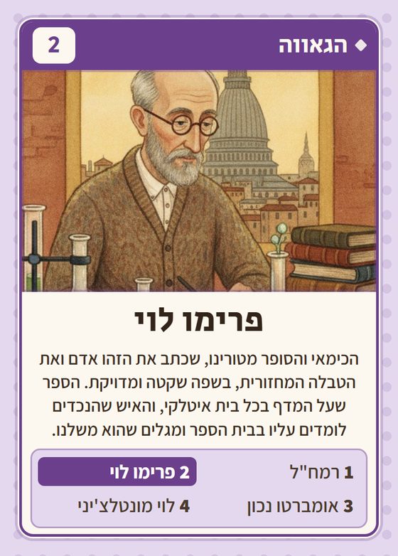 פרימו לוי, מרביעיית הגאווה