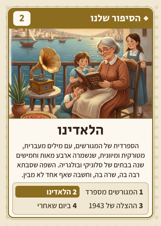 הקלף הלאדינו מתוך רביעיות בלקנים